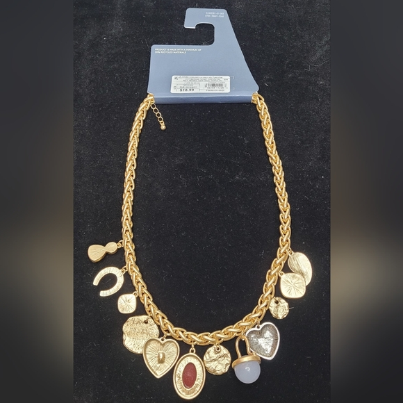 Universal Thread Gold Tone Necklace with Colorful Charms - Picture 3 of 4